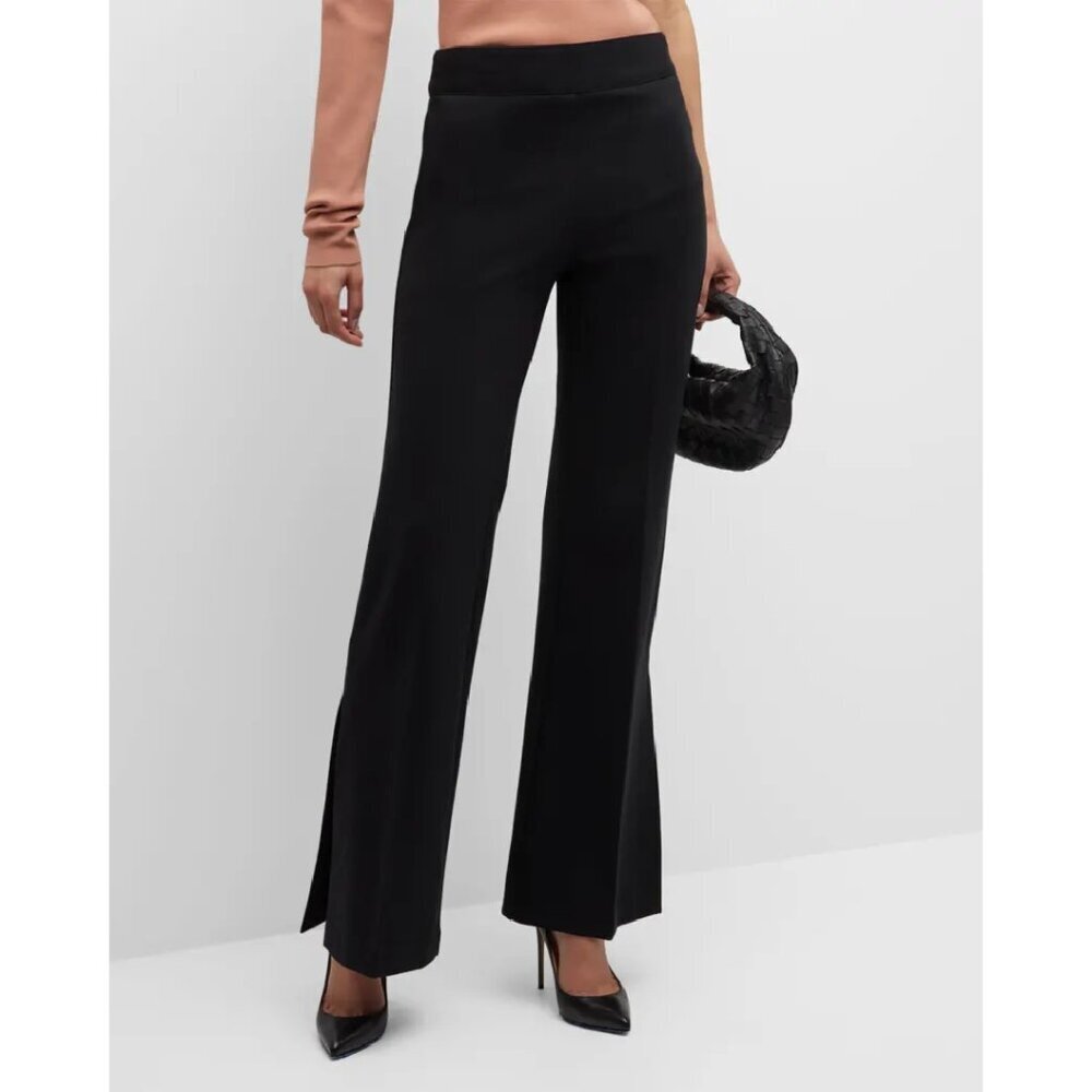 SPANX The Perfect Double Slit Pant Black Bootcut Pants Size S Stretch Minimal‎